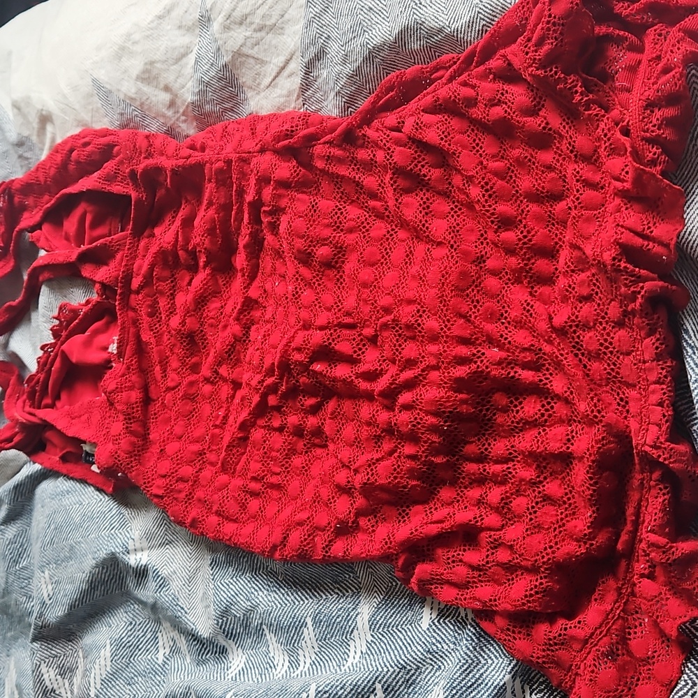 Jantzen Red Lace Flirty Swimdress - Picture 5 of 7